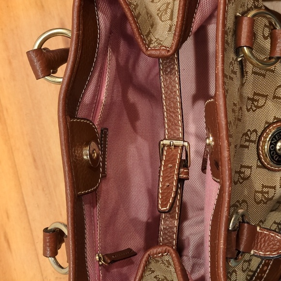 Dooney & Bourke  GUC Canvas Monogram Brown Tote Purse COA & Registration Card - Picture 8 of 15